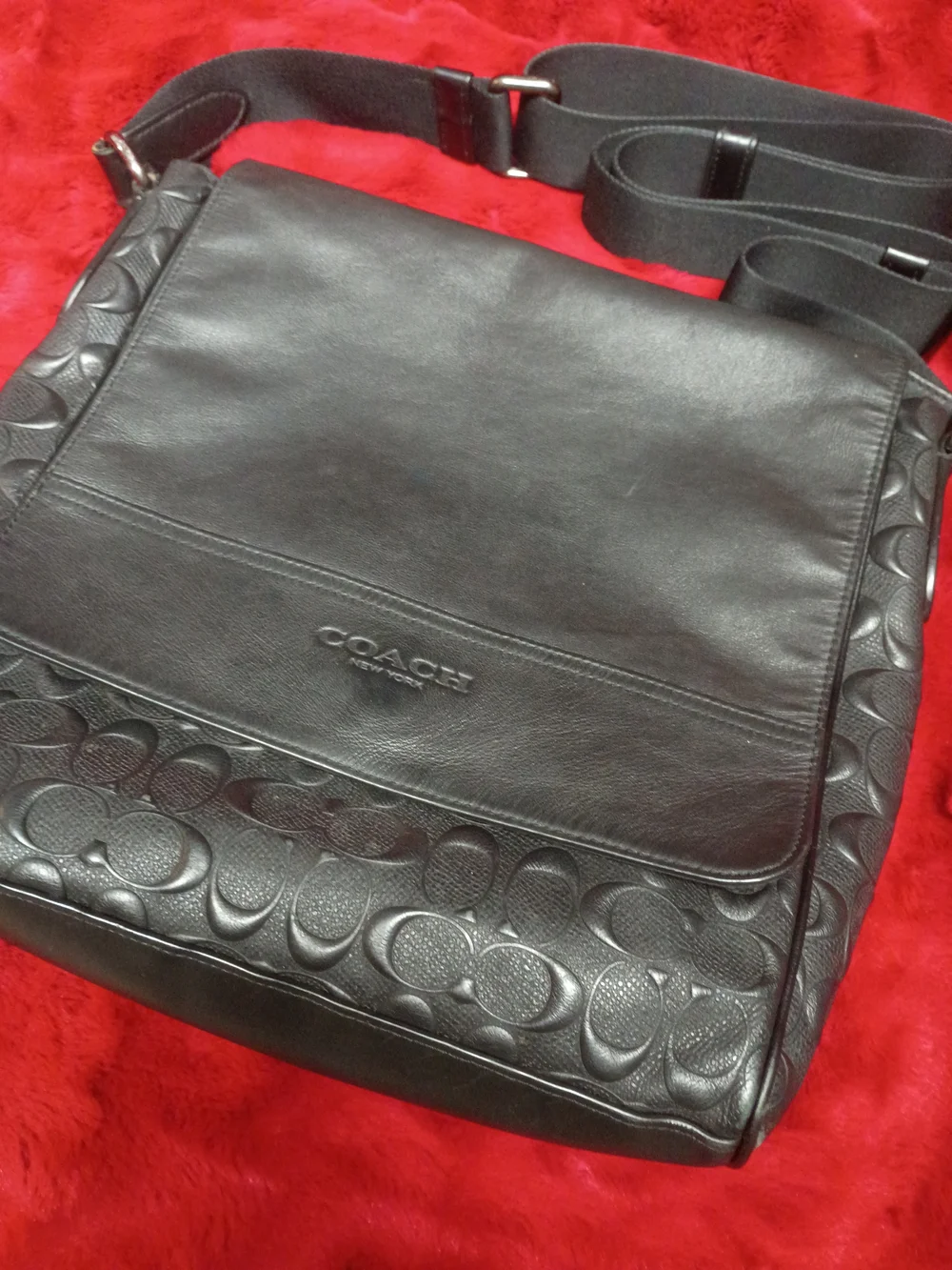 Authentic Coach Houston Map Messenger Bag